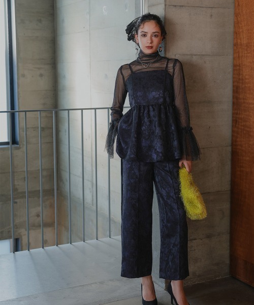 Callarus(カラルス)の「〔Callarus〕<単品>袖フリルデザインチュールブラウス(シャツ/ブラウス・レディース・アイボリー/ブラック・M/L/LL/3L/S)」の19枚目の写真