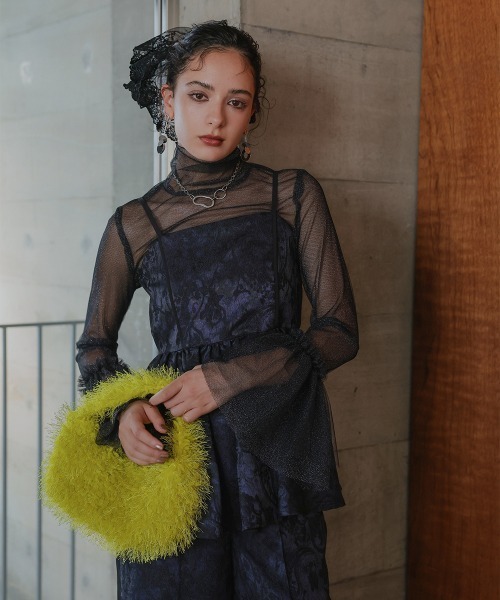 Callarus(カラルス)の「〔Callarus〕<単品>袖フリルデザインチュールブラウス(シャツ/ブラウス・レディース・アイボリー/ブラック・M/L/LL/3L/S)」の16枚目の写真