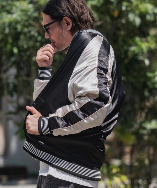 00年　スカジャン　リバーシブル　中綿　キルティング　ボックスシルエット ARCH & LINE ブルゾン アウター カポック中綿キルティング