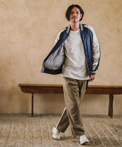 CAMBIO（カンビオ）の「mj11134-Different Design Reversible Jacket リバーシブルジャケット(A57325cmb)（スカジャン・メンズ・ブラック×グレー/ネイビー系・S/M/L）」の16枚目の写真