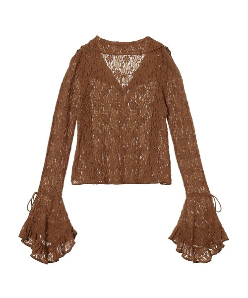 forget-me-nots(フォーゲットミーノッツ)の「forget-me-nots Lace Long Sleeve Blouse FMN-25AW-BU-001(シャツ/ブラウス・レディース・ブラウン/オフホワイト・FREE)」の8枚目の写真