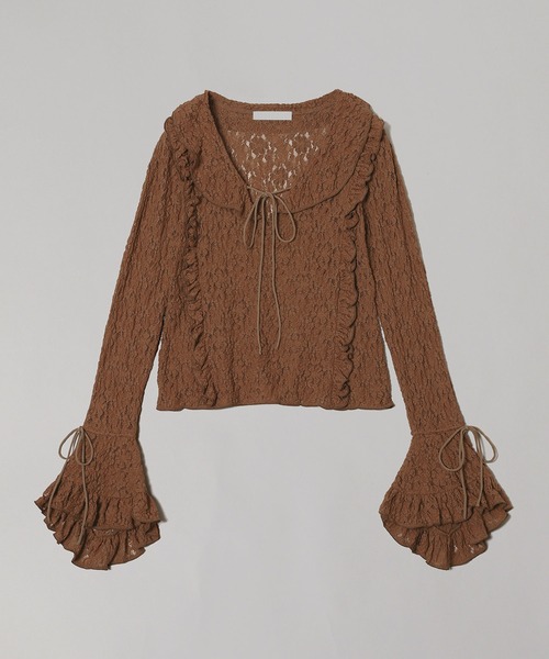 forget-me-nots(フォーゲットミーノッツ)の「forget-me-nots Lace Long Sleeve Blouse FMN-25AW-BU-001(シャツ/ブラウス・レディース・ブラウン/オフホワイト・FREE)」の7枚目の写真