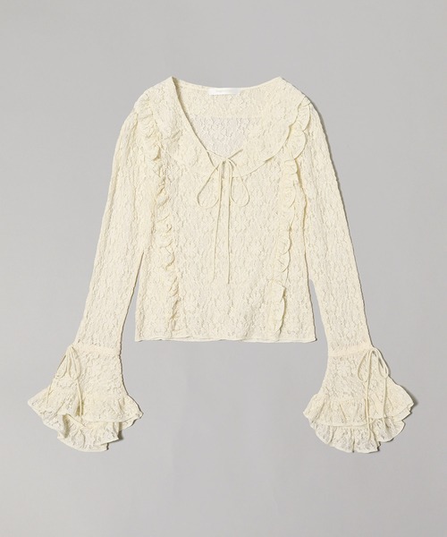 forget-me-nots(フォーゲットミーノッツ)の「forget-me-nots Lace Long Sleeve Blouse FMN-25AW-BU-001(シャツ/ブラウス・レディース・ブラウン/オフホワイト・FREE)」の13枚目の写真