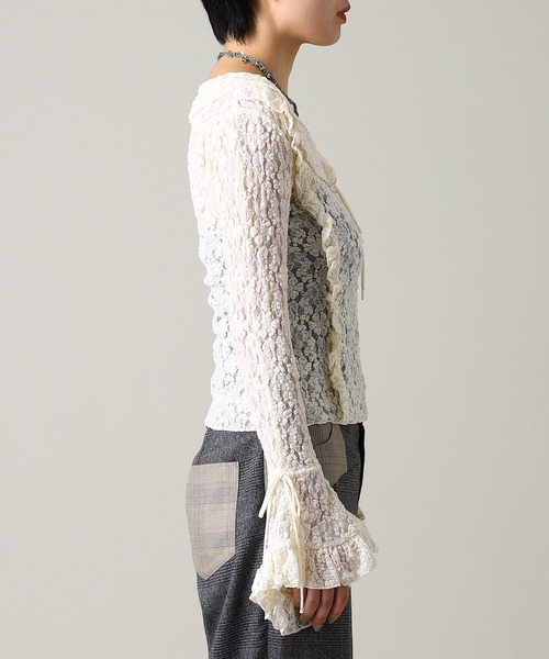 forget-me-nots(フォーゲットミーノッツ)の「forget-me-nots Lace Long Sleeve Blouse FMN-25AW-BU-001(シャツ/ブラウス・レディース・ブラウン/オフホワイト・FREE)」の5枚目の写真