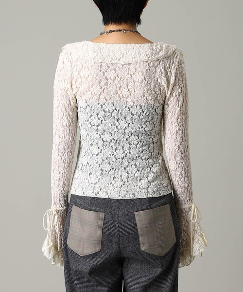 forget-me-nots(フォーゲットミーノッツ)の「forget-me-nots Lace Long Sleeve Blouse FMN-25AW-BU-001(シャツ/ブラウス・レディース・ブラウン/オフホワイト・FREE)」の6枚目の写真