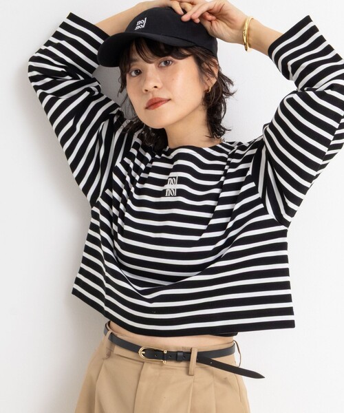 NOLLEY’S(ノーリーズ)の「nolnol ウォッシャブルMVSシルケットボーダーショートT(Tシャツ/カットソー・レディース・ホワイト系その他3/ブラック系その他2/ホワイト系その他2・FREE)」の4枚目の写真