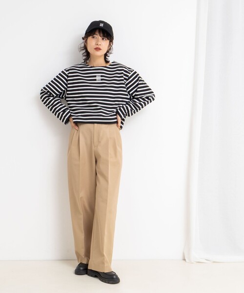 NOLLEY’S(ノーリーズ)の「nolnol ウォッシャブルMVSシルケットボーダーショートT(Tシャツ/カットソー・レディース・ホワイト系その他3/ブラック系その他2/ホワイト系その他2・FREE)」の5枚目の写真