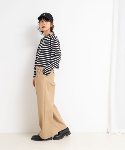 NOLLEY’S(ノーリーズ)の「nolnol ウォッシャブルMVSシルケットボーダーショートT(Tシャツ/カットソー・レディース・ホワイト系その他3/ブラック系その他2/ホワイト系その他2・FREE)」の6枚目の写真