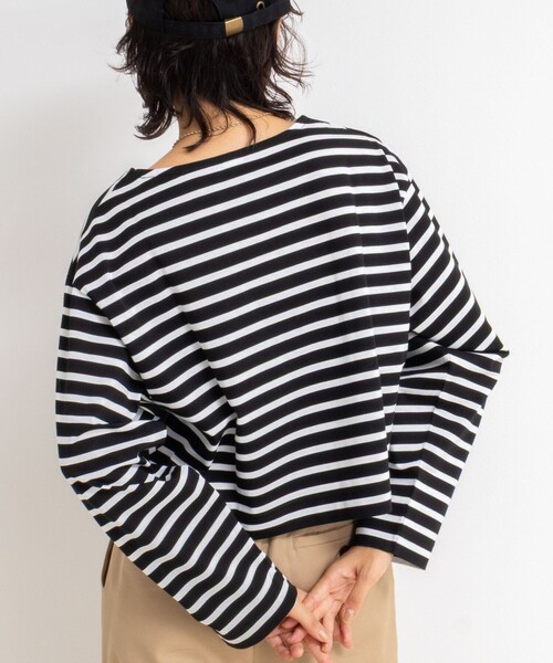 NOLLEY’S(ノーリーズ)の「nolnol ウォッシャブルMVSシルケットボーダーショートT(Tシャツ/カットソー・レディース・ホワイト系その他3/ブラック系その他2/ホワイト系その他2・FREE)」の11枚目の写真