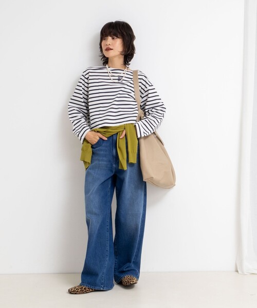 NOLLEY’S(ノーリーズ)の「nolnol ウォッシャブルMVSシルケットボーダーショートT(Tシャツ/カットソー・レディース・ホワイト系その他3/ブラック系その他2/ホワイト系その他2・FREE)」の13枚目の写真