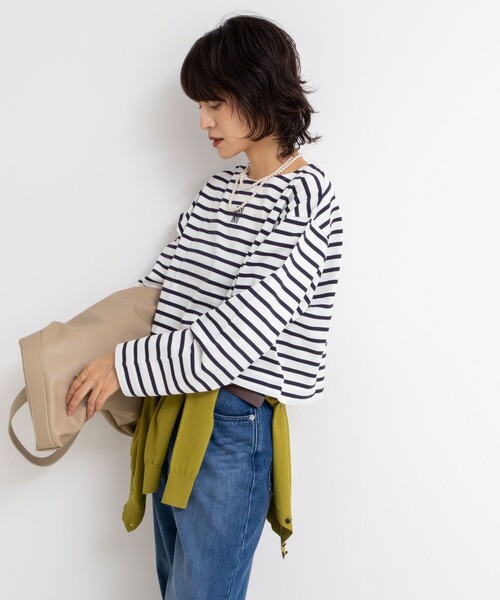 NOLLEY’S(ノーリーズ)の「nolnol ウォッシャブルMVSシルケットボーダーショートT(Tシャツ/カットソー・レディース・ホワイト系その他3/ブラック系その他2/ホワイト系その他2・FREE)」の18枚目の写真