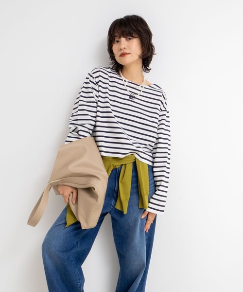 NOLLEY’S(ノーリーズ)の「nolnol ウォッシャブルMVSシルケットボーダーショートT(Tシャツ/カットソー・レディース・ホワイト系その他3/ブラック系その他2/ホワイト系その他2・FREE)」の19枚目の写真