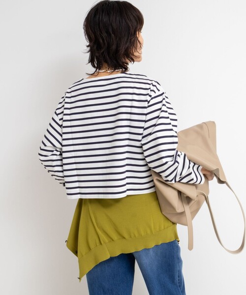 NOLLEY’S(ノーリーズ)の「nolnol ウォッシャブルMVSシルケットボーダーショートT(Tシャツ/カットソー・レディース・ホワイト系その他3/ブラック系その他2/ホワイト系その他2・FREE)」の20枚目の写真