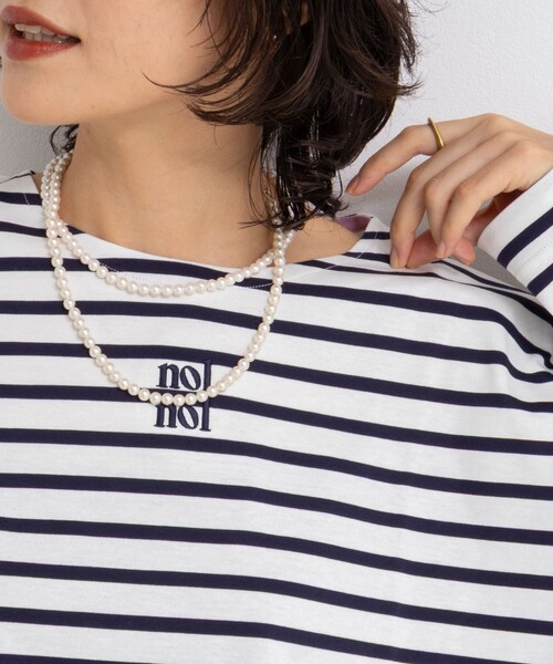 NOLLEY’S(ノーリーズ)の「nolnol ウォッシャブルMVSシルケットボーダーショートT(Tシャツ/カットソー・レディース・ホワイト系その他3/ブラック系その他2/ホワイト系その他2・FREE)」の22枚目の写真
