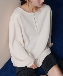 Kastane | 【S.Mサイズ展開】ワッフルヘンリープルオーバー(Tシャツ/カットソー)