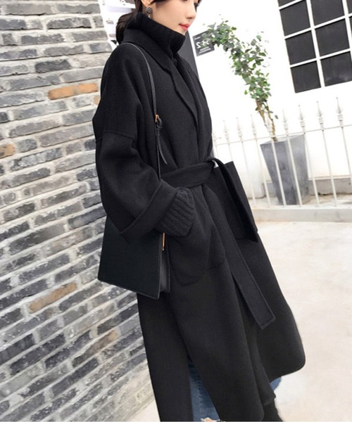 AMAJI(アマジ)の「サイドスリットチェスターコート(チェスターコート・レディース・レンガ/ブラック/アイボリー・MEDIUM/LARGE)」の18枚目の写真