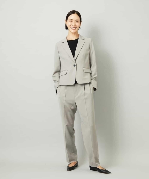 MICHEL KLEIN（ミッシェル・クラン）の「[セットアップ対応]テーパードパンツ（スラックス・レディース・ブラック/グレー・38）」の11枚目の写真