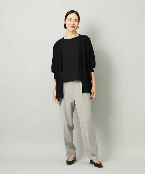 MICHEL KLEIN（ミッシェル・クラン）の「[セットアップ対応]テーパードパンツ（スラックス・レディース・ブラック/グレー・38）」の12枚目の写真