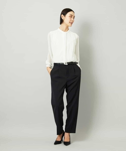 MICHEL KLEIN（ミッシェル・クラン）の「[セットアップ対応]テーパードパンツ（スラックス・レディース・ブラック/グレー・38）」の17枚目の写真