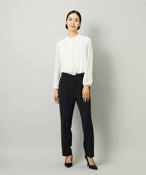 MICHEL KLEIN（ミッシェル・クラン）の「[セットアップ対応]テーパードパンツ（スラックス・レディース・ブラック/グレー・38）」の18枚目の写真