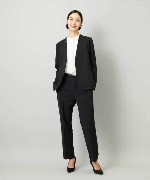 MICHEL KLEIN（ミッシェル・クラン）の「[セットアップ対応]テーパードパンツ（スラックス・レディース・ブラック/グレー・38）」の21枚目の写真
