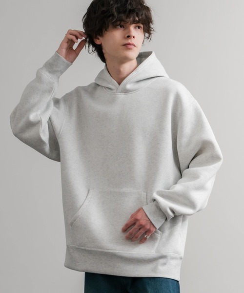 Rocky Monroe（ロッキーモンロー）の「ヘビーウェイト裏起毛オーバーサイズプルオーバーパーカー/フーディー（パーカー・メンズ・チャコールグレー/杢グレー/ブラック/バーガンディー/オートミール・M/L/LL）」の4枚目の写真