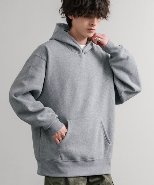 Rocky Monroe（ロッキーモンロー）の「ヘビーウェイト裏起毛オーバーサイズプルオーバーパーカー/フーディー（パーカー・メンズ・チャコールグレー/杢グレー/ブラック/バーガンディー/オートミール・M/L/LL）」の3枚目の写真