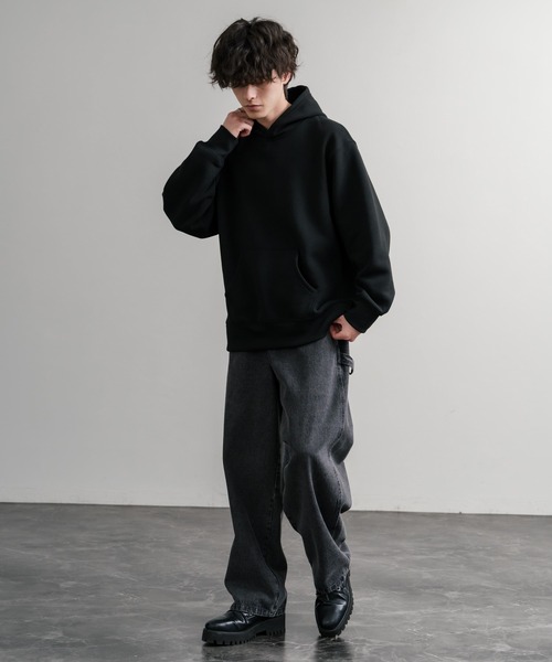 Rocky Monroe（ロッキーモンロー）の「ヘビーウェイト裏起毛オーバーサイズプルオーバーパーカー/フーディー（パーカー・メンズ・チャコールグレー/杢グレー/ブラック/バーガンディー/オートミール・M/L/LL）」の8枚目の写真