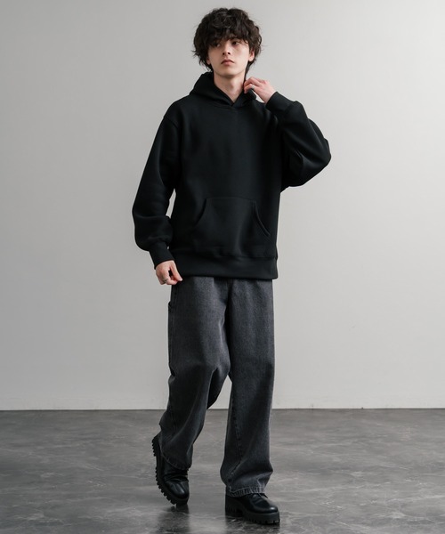 Rocky Monroe（ロッキーモンロー）の「ヘビーウェイト裏起毛オーバーサイズプルオーバーパーカー/フーディー（パーカー・メンズ・チャコールグレー/杢グレー/ブラック/バーガンディー/オートミール・M/L/LL）」の9枚目の写真