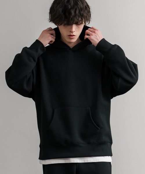 Rocky Monroe（ロッキーモンロー）の「ヘビーウェイト裏起毛オーバーサイズプルオーバーパーカー/フーディー（パーカー・メンズ・チャコールグレー/杢グレー/ブラック/バーガンディー/オートミール・M/L/LL）」の10枚目の写真