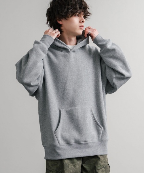 Rocky Monroe（ロッキーモンロー）の「ヘビーウェイト裏起毛オーバーサイズプルオーバーパーカー/フーディー（パーカー・メンズ・チャコールグレー/杢グレー/ブラック/バーガンディー/オートミール・M/L/LL）」の18枚目の写真