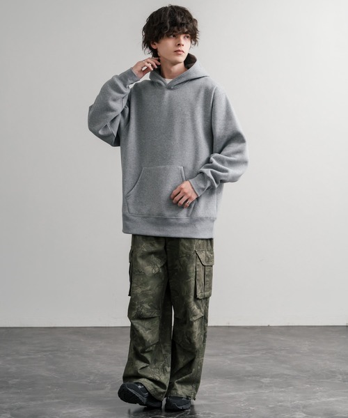 Rocky Monroe（ロッキーモンロー）の「ヘビーウェイト裏起毛オーバーサイズプルオーバーパーカー/フーディー（パーカー・メンズ・チャコールグレー/杢グレー/ブラック/バーガンディー/オートミール・M/L/LL）」の21枚目の写真