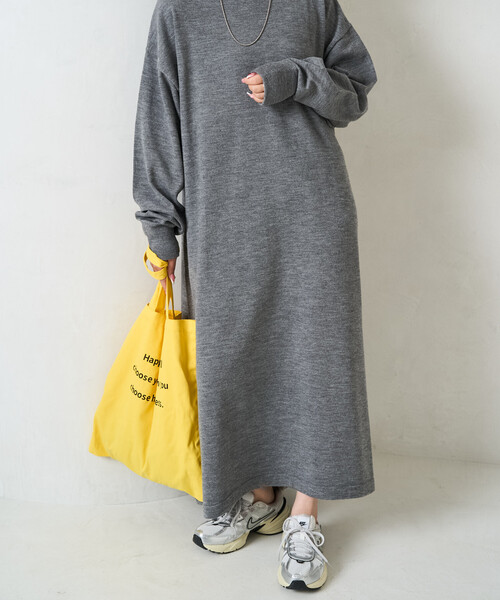 限定展開 フレア マキシ カラー ニット ワンピース（ワンピース