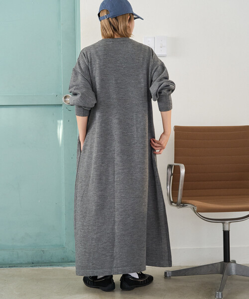 限定展開 フレア マキシ カラー ニット ワンピース（ワンピース