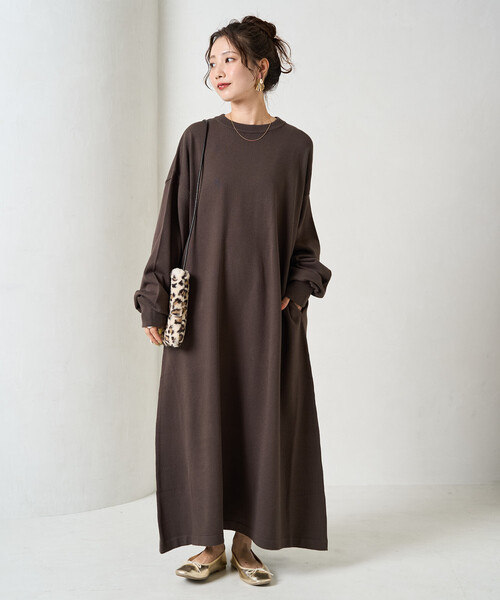 限定展開 フレア マキシ カラー ニット ワンピース（ワンピース