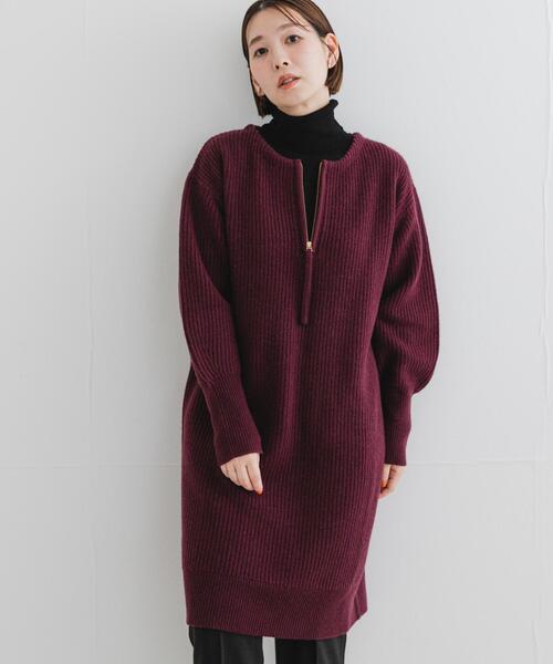 URBAN RESEARCH ROSSO WOMEN（アーバンリサーチ　ロッソ）の「F by ROSSO　ハミルトン片畦ハーフZIPミニワンピース（ワンピース・レディース・グレー/ベージュ系その他/レッド系その他・FREE）」の22枚目の写真