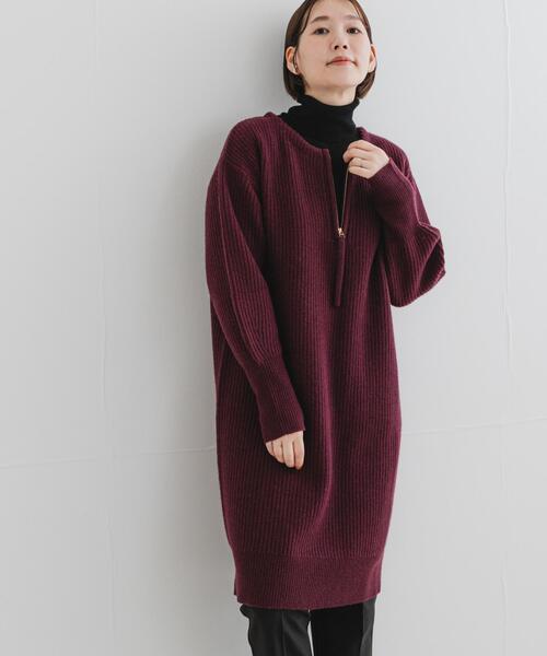 URBAN RESEARCH ROSSO WOMEN（アーバンリサーチ　ロッソ）の「F by ROSSO　ハミルトン片畦ハーフZIPミニワンピース（ワンピース・レディース・グレー/ベージュ系その他/レッド系その他・FREE）」の21枚目の写真