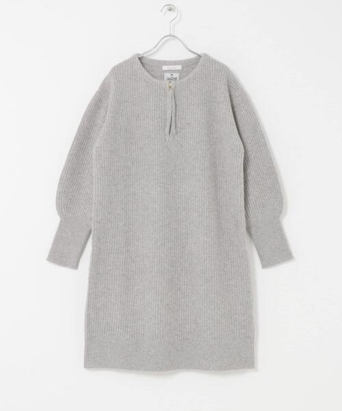 アーバンリサーチ ロッソ（URBAN RESEARCH ROSSO）/F by ROSSO　ハミルトン片畦ハーフZIPミニワンピース セール】F by ROSSO ハミルトン片畦ハーフZIPミニワンピース