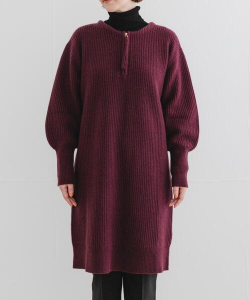 URBAN RESEARCH ROSSO WOMEN（アーバンリサーチ　ロッソ）の「F by ROSSO　ハミルトン片畦ハーフZIPミニワンピース（ワンピース・レディース・グレー/ベージュ系その他/レッド系その他・FREE）」の16枚目の写真
