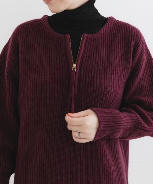 URBAN RESEARCH ROSSO WOMEN（アーバンリサーチ　ロッソ）の「F by ROSSO　ハミルトン片畦ハーフZIPミニワンピース（ワンピース・レディース・グレー/ベージュ系その他/レッド系その他・FREE）」の13枚目の写真