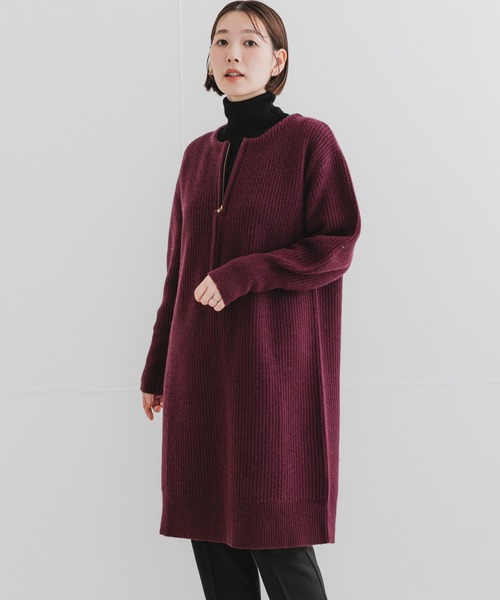 F by ROSSO ハミルトン片畦ハーフZIPミニワンピース（ワンピース