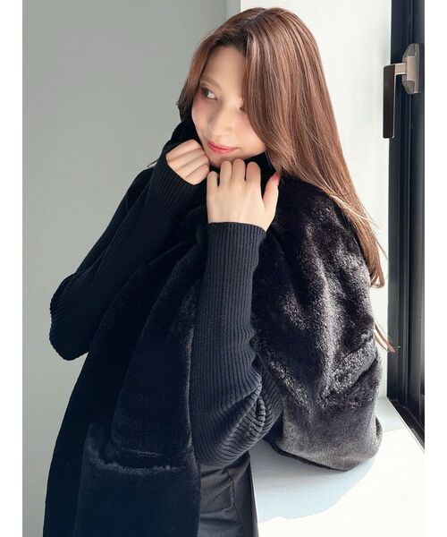 RESEXXY（リゼクシー）の「フェイクファーマフラー（マフラー・レディース・ブラック/ホワイト・FREE）」の7枚目の写真