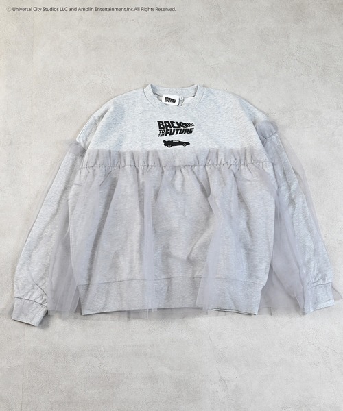 MARKEY'S（マーキーズ）の「【BACK TO THE FUTURE】別注チュールトレーナー/おとな（スウェット・レディース・ブラック/杢グレー・160cm）」の2枚目の写真