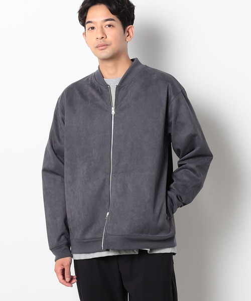 Grand PARK（グランドパーク）の「マイクロファイバージップブルゾン（カーディガン/ボレロ・メンズ・アイボリー/ブルー/ライトグレー/スミクロ・LARGE/MEDIUM）」の3枚目の写真