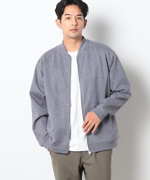 Grand PARK（グランドパーク）の「マイクロファイバージップブルゾン（カーディガン/ボレロ・メンズ・アイボリー/ブルー/ライトグレー/スミクロ・LARGE/MEDIUM）」の4枚目の写真
