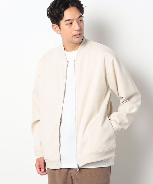 Grand PARK（グランドパーク）の「マイクロファイバージップブルゾン（カーディガン/ボレロ・メンズ・アイボリー/ブルー/ライトグレー/スミクロ・LARGE/MEDIUM）」の2枚目の写真