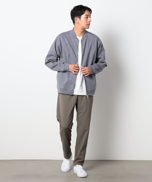 Grand PARK（グランドパーク）の「マイクロファイバージップブルゾン（カーディガン/ボレロ・メンズ・アイボリー/ブルー/ライトグレー/スミクロ・LARGE/MEDIUM）」の5枚目の写真