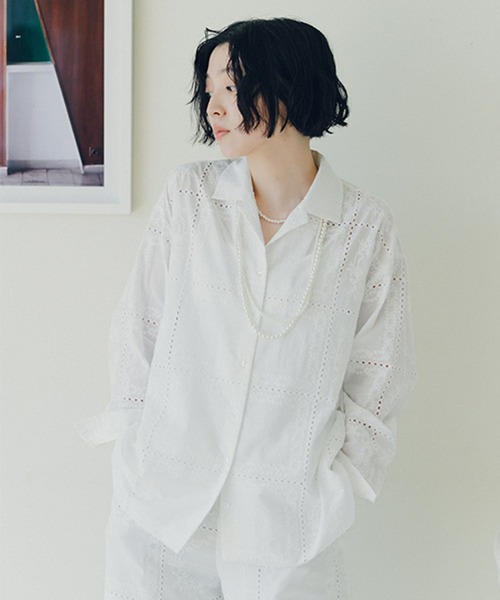 セール】【WEB限定】パッチワークアソートレース刺繍シャツ（シャツ
