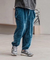 テーパードデニム CAMBIO カンビオ サルエルパンツ裾リブデニム