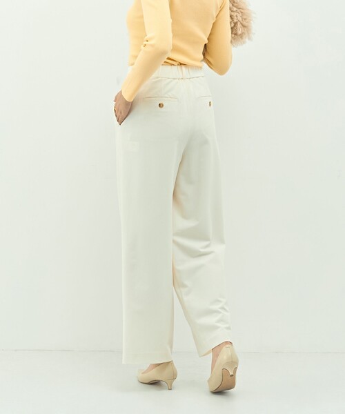 NOLLEY’S Sophi(ノーリーズソフィ)の「ウォッシャブルピーチツイルラップワイドパンツ(その他パンツ・レディース・オフホワイト/オリーブ/チャコールグレー・34/36/38)」の8枚目の写真